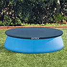 Захисний тент для круглого басейну з фіксуючим шнуром 244 см Intex 28020 Синій, фото 3