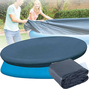 Захисний тент чохол для надувного круглого басейну з верхнім кільцем надувним 366 см Intex 28022