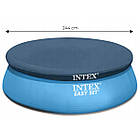 Захисний тент для круглого басейну з фіксуючим шнуром 244 см Intex 28020 Синій, фото 9
