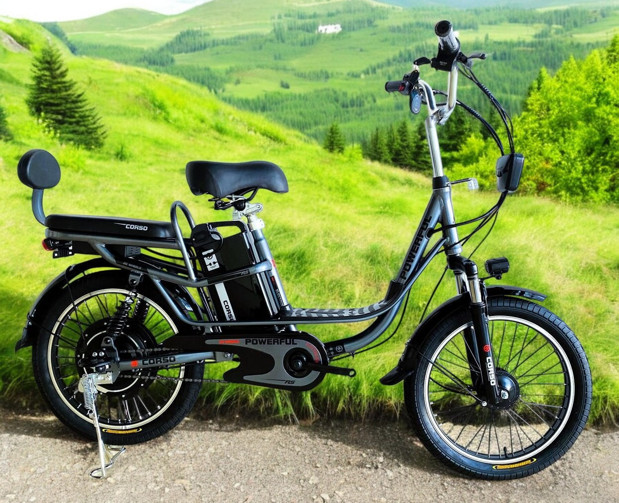 Електровелосипед Corso "Powerfull" 20'' дюймів 500W (48V13Ah) Блакитний