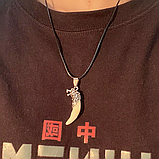 Шикарний чоловічий кулон Вовчий ікло вовк підвіска у формі голови вовка вінтажний Панк вигнання злих духів, фото 3