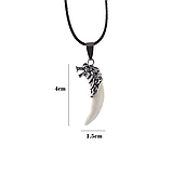 Шикарний чоловічий кулон Вовчий ікло вовк підвіска у формі голови вовка вінтажний Панк вигнання злих духів, фото 5