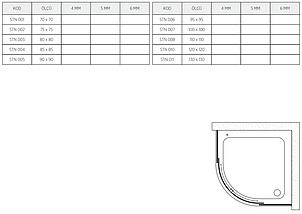 Душова кабіна Shower SATURN STN-005 90х90х190см без піддону напівкругла розсувні двері скло 5 мм, фото 6