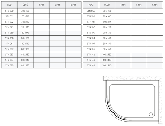 Душова кабіна Shower SATURN STN-062 R 120х80х190 см без піддону права розсувні двері матове скло 5мм, фото 3