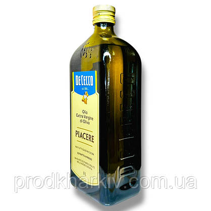 Оливкова олія DE CECCO PIACERE Olio Extra Vergine di Oliva 1 літр (скло), фото 3