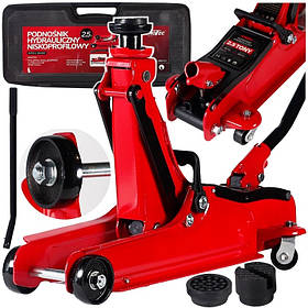 Низькопрофільний автомобільний домкрат EuroTec EUPH2.5, 2.5 т, з гумовою накладкою, підйом 80-380 мм