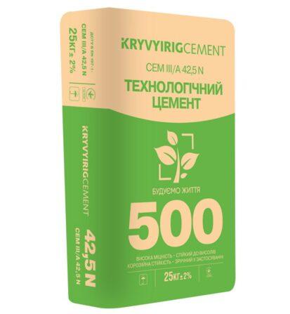 Цемент CEM III/A42,5N (М500-ШПЦ) Кр.Ріг (ТЕХНОЛОГ) 25кг