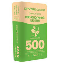 Цемент CEM III/A42,5N (М500-ШПЦ) Кр.Ріг (ТЕХНОЛОГ) 25кг