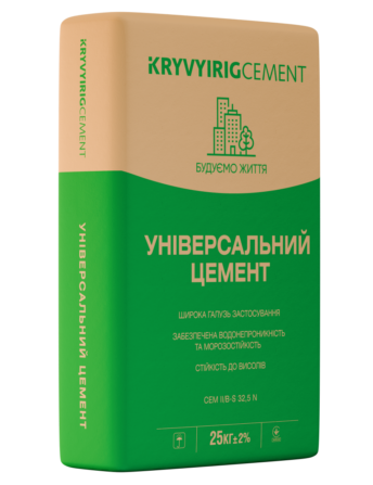 Цемент CEM II/B-S32,5N (М400-БШ) Кр.Ріг (зел) 25кг