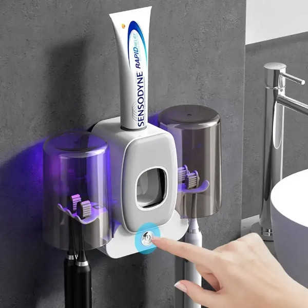 Тримач настінний для зубних щіток +2 чашки TOOTHBRUSH HOLDER, фото 1