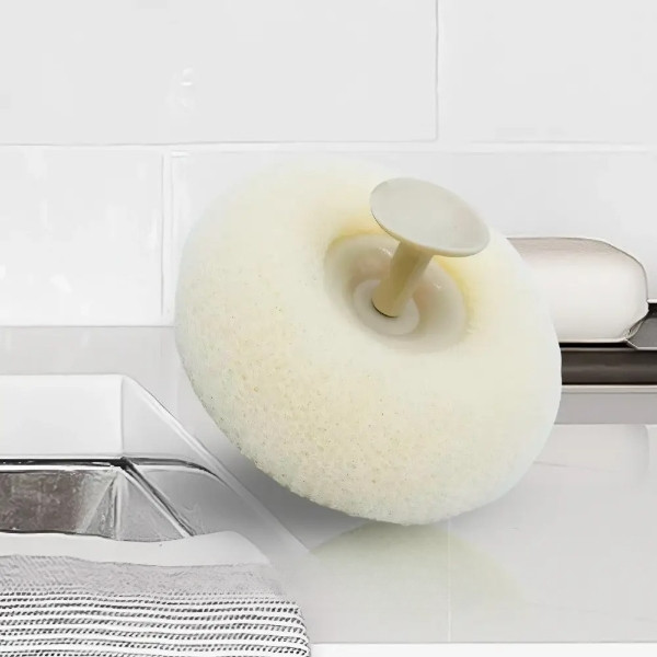 Мочалка масажна, що відлущує з присоскою LY-616 Біла, фото 1