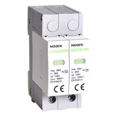 DC Обмежувач імпульсної перенапруги Ex9UEP 20 2P клас ІІ In=20kA 500V DC для PV систем 113232 Noark