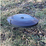 Велика сковорода з диска борони 60 см з кришкою Садж Сковорода дискова для пікніка, фото 6