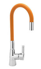 Змішувач для кухні з гнучким виливом помаранчевий Fala 75708