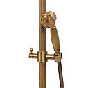 Змішувач для душу зі штангою з кульовим регулятором RETRO BRONZE 1 Fala 75829, фото 4