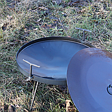 Сковорода з диска борони 60 см з кришкою, Садж для гриля, Сковорідка для багаття, фото 3