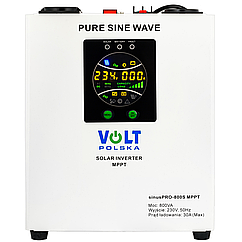 ДБЖ SINUSPRO 800S сонячний перетворювач 12В 800Вт VOLT POLSKA
