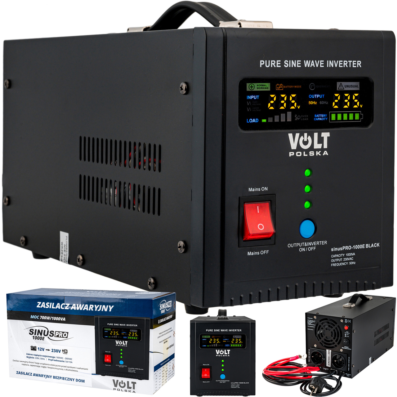 ДБЖ-випрямляч-перетворювач SINUS PRO-1000E (12 В/230 В) 700/1000 Вт VOLT POLSKA