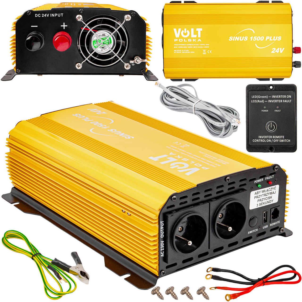 Перетворювач напруги SINUS-1500 PLUS 24/230В 1000/1500Вт VOLT POLSKA