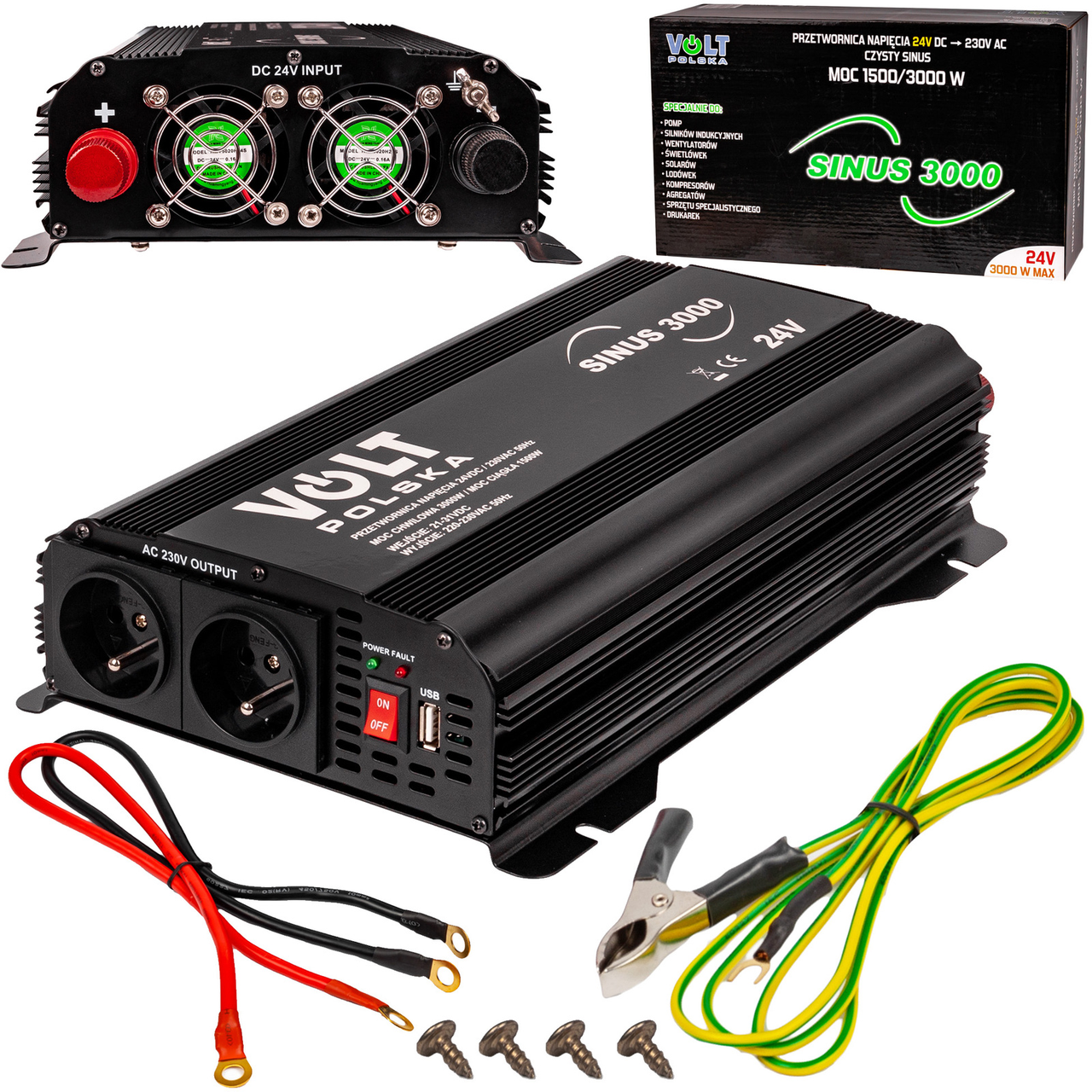 Перетворювач SINUS-1500/3000W (24В/230В) VOLT POLSKA