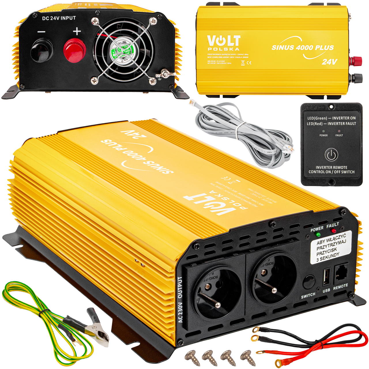 Перетворювач живлення SINUS 4000 PLUS 24/230В 2000/4000Вт VOLT POLSKA