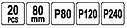 Набір абразивного паперу 80мм 20шт. для мультиінструментів YATO YT-82223, фото 4
