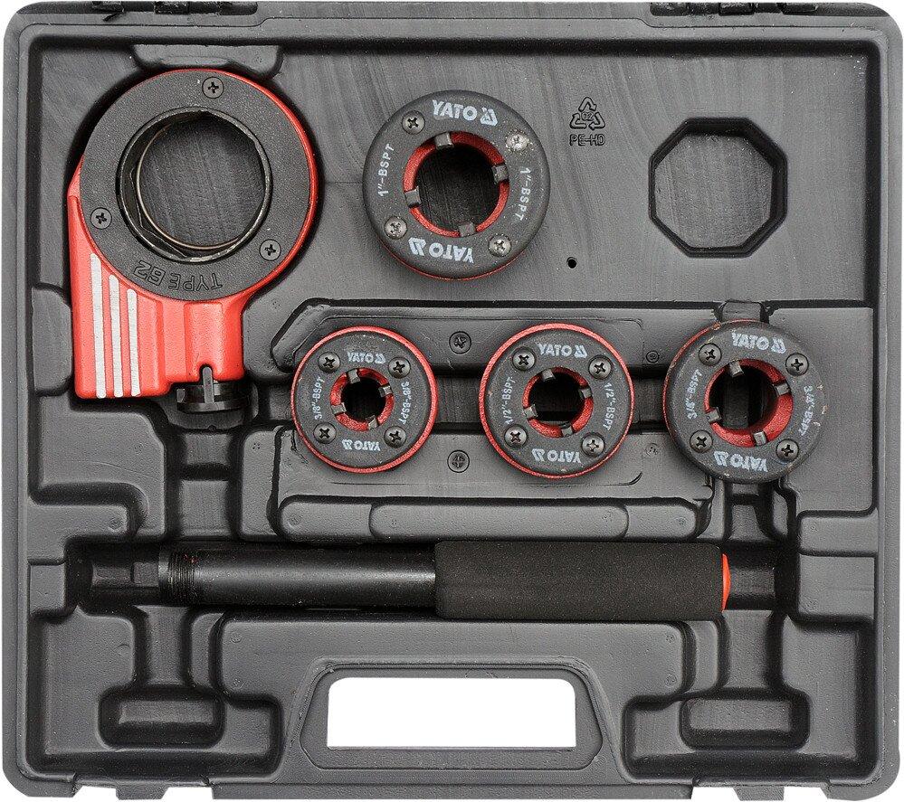 Набір плашок трубних клупів для нарізки різьблення YATO YT-29001, фото 1