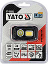 Налобний ліхтар акумуляторний 500 лм YATO YT-08593, фото 5