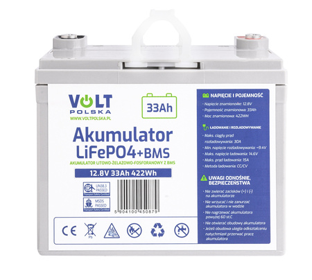 Акумулятор LiFePo4 33Аг 30А 12В BMS VOLT POLSKA