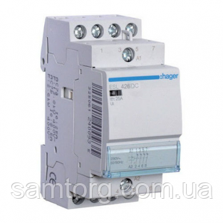 Контактор безшумний Hager ESL426SDC 25A 4НО 12W