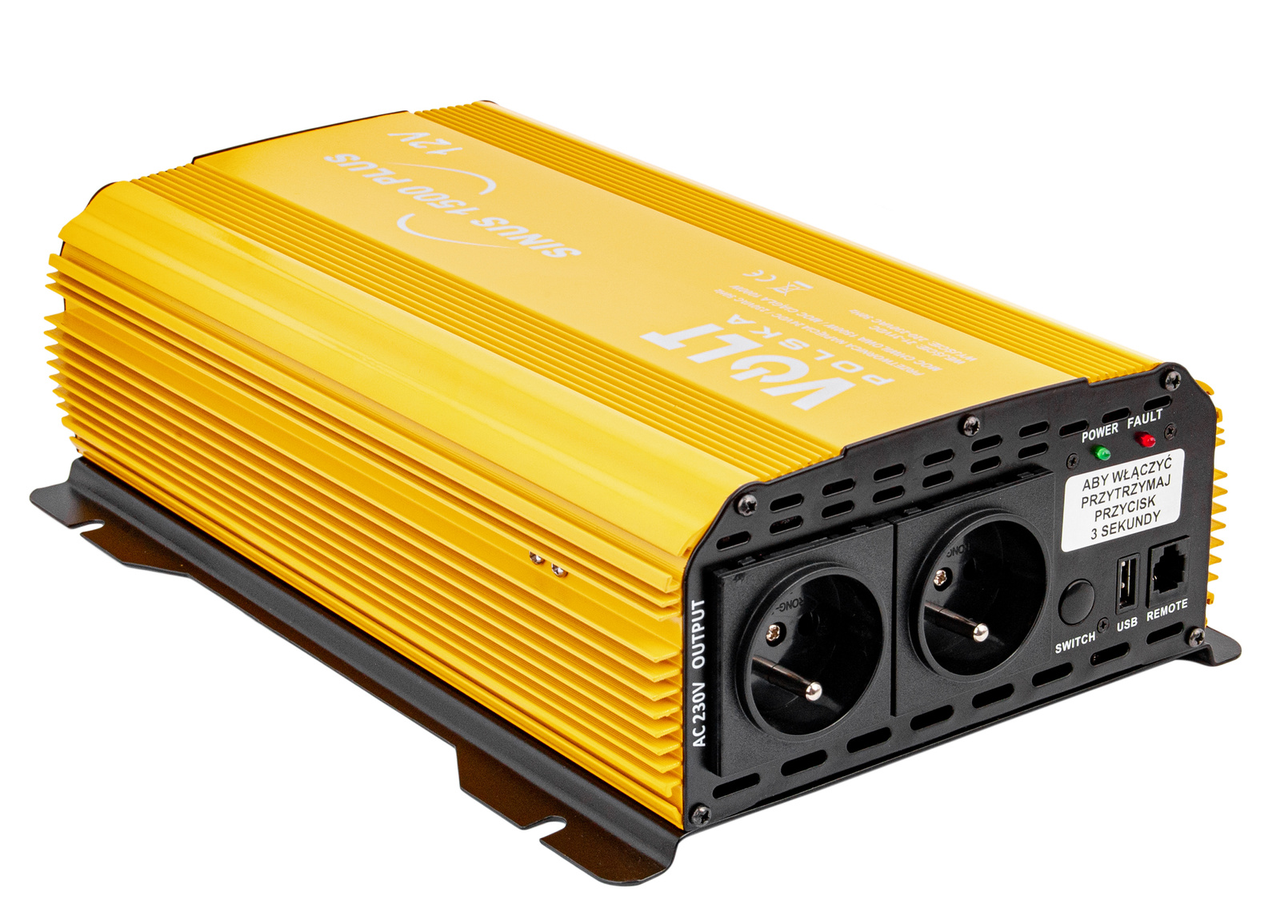 Перетворювач напруги Інвертор SINUS 1500 PLUS (12В/230В 1000/1500Вт) VOLT POLSKA