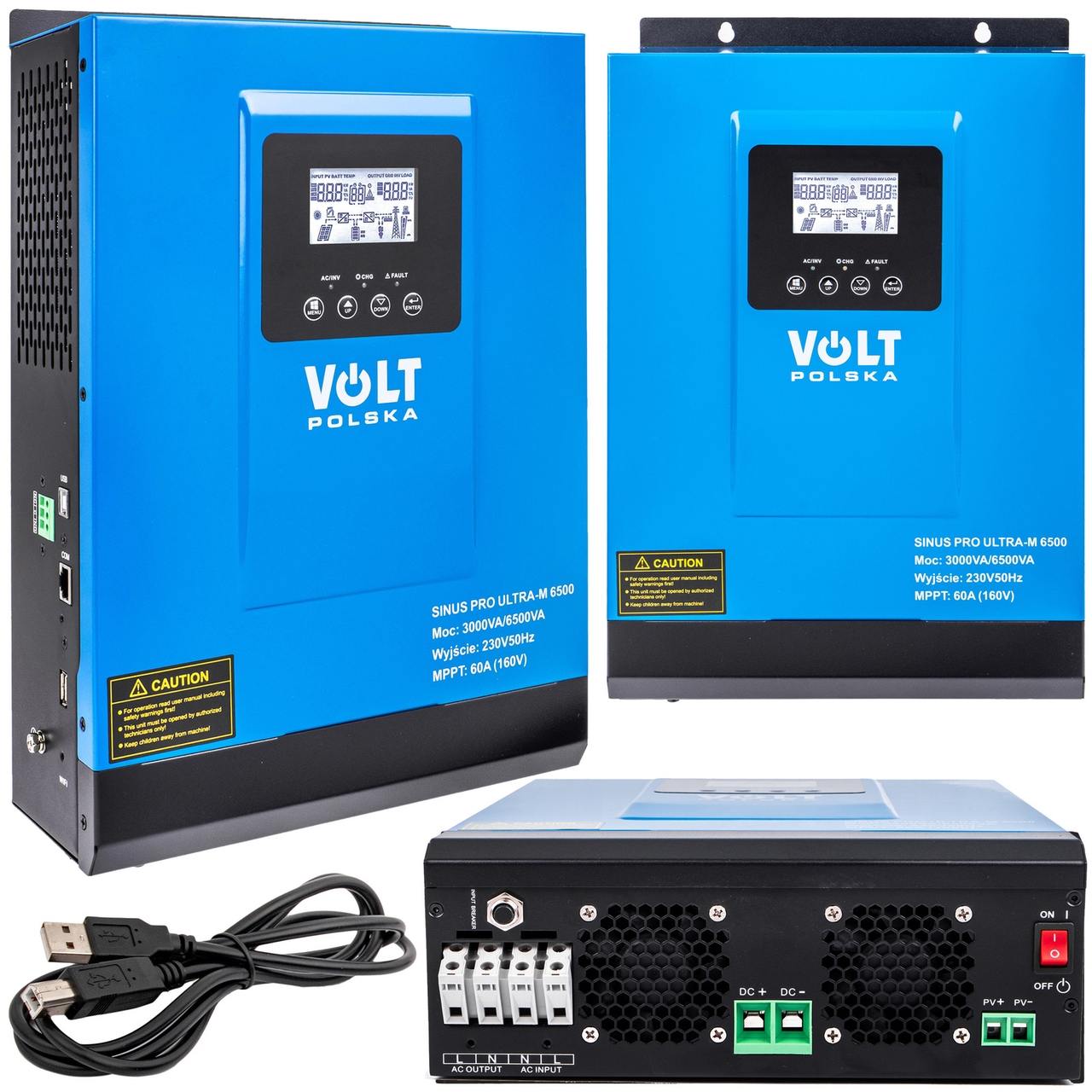 ДБЖ сонячний інвертор 24 В sinus pro ultra 6.5 кВт 60 А регулятор mppt VOLT POLSKA