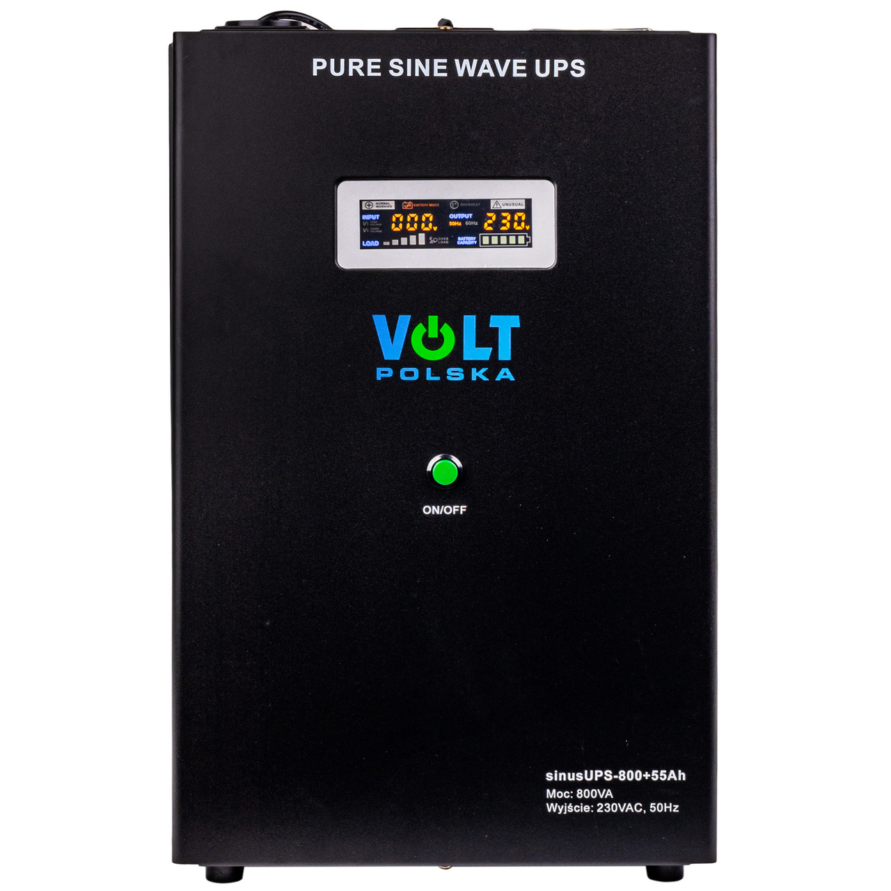 Перетворювач напруги SINUSUPS-800 (12В/230В/800Вт) + акумулятор 55Аг VOLT POLSKA, фото 1