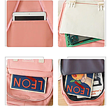 Рюкзак жіночий комплект 5 в 1 чорний без брелка 507G, фото 3