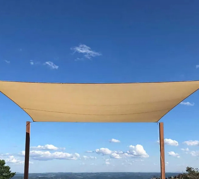 Тент навіс захисний від сонця прямокутний 3х5м сітка (Бежевий), фото 1