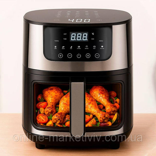 Купить Аэрофритюрница 8л, 4200Вт, Rainberg RB-2268 / Сенсорная