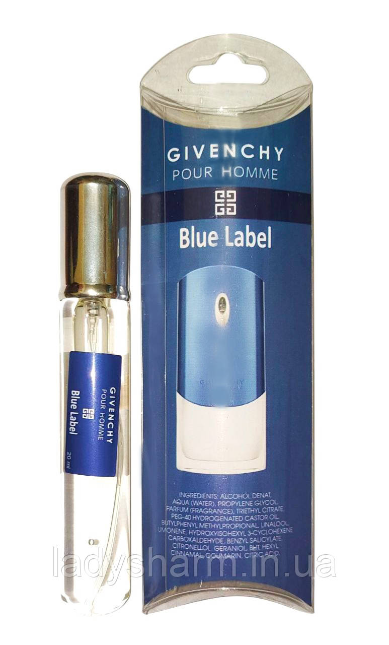 Чоловічі мініпарфуми Givenchy Blue Label Pour Homme (живанші Блу Лейбел Пур Хом), 20 мл, фото 1