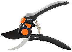 Секатор площинний для гілок пагонів Neo Tools d зріз до 18мм 20см 15-202P