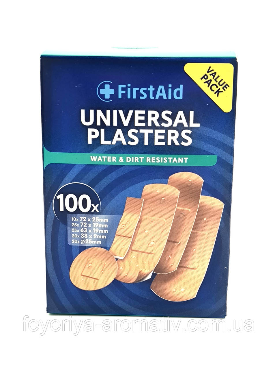 Набір універсальних водостійких пластирів FirstAid 100 шт