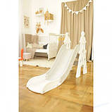 Дитяча гірка для дому 2в1 Castle біло-сіра 140 см, фото 7