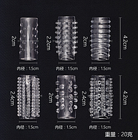 Насадки для пениса с пупырышками 6 штук Насадки для полового члена комплект TPE Fork Opt TM 2025