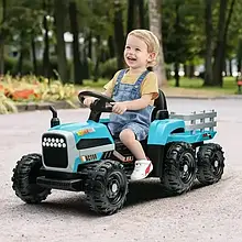Дитячий електромобіль трактор з причепом John Deere M 5733EBLR-4 (USB, мотори 2x30W, акум.12V10AH)