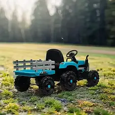 Дитячий електромобіль трактор з причепом John Deere M 5733EBLR-4 (USB, мотори 2x30W, акум.12V10AH), фото 3