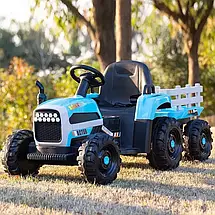 Дитячий електромобіль трактор з причепом John Deere M 5733EBLR-4 (USB, мотори 2x30W, акум.12V10AH), фото 5
