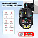 Зовнішня камера 8 Мп з 2 об'єктивами, поворотна, 30X Zoom з sim-картою камера Boavision BHD80Q9XM-4G. iCSee, фото 3