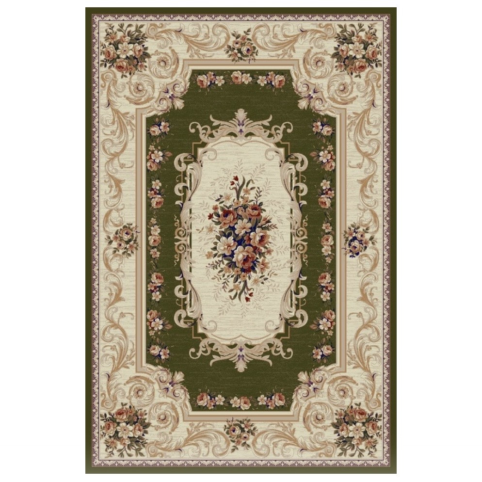 Килим 1,50*2,30 зелений з квітами Lotos 535/310