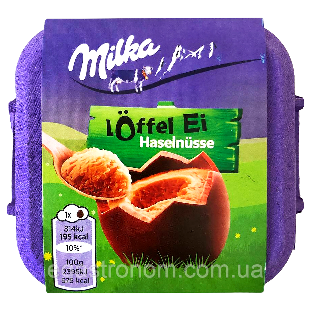 Шоколадні яйця горіх Мілка Milka haselnusse 136g (4*36g) 20шт/ящ (Код: 00-00017501)