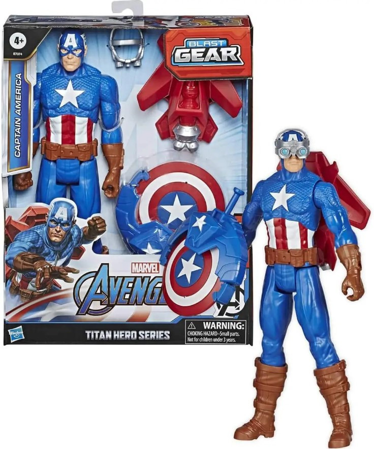 Фігурка Капитан Америка HASBRO MARVEL AVENGERS CAPTAIN AMERICA Titan Hero Series Blas запускає щит
