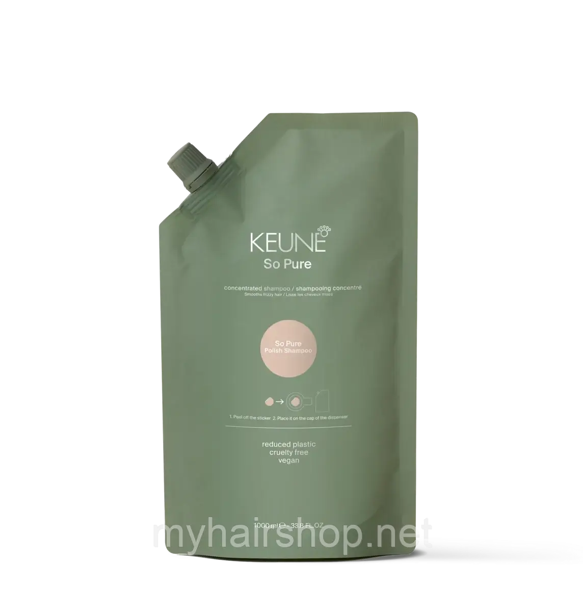Розгладжуючий шампунь Keune So Pure Polish Shampoo 1000 мл
