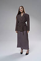 Піджак з паском жіночий коричневий